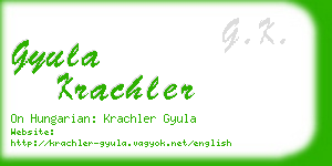 gyula krachler business card